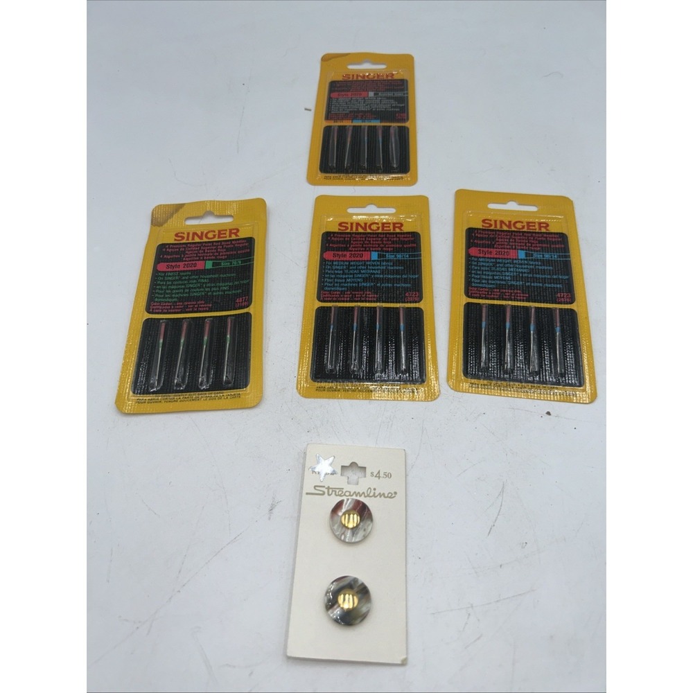 VINTAGE SINGER  ASSORTED SEWING MACHINE NEEDLES Vintage Buttons